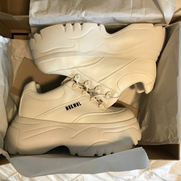 NOKWOL White Scripter Sneakers US size 8 - Picture 2 of 6